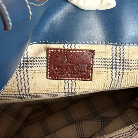 Nardelli Blue Leather Tote Bag - Picture 13 of 15